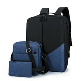 Men's Leisure Travel Large Capacity Three-piece Multifunctional USB Backpack
