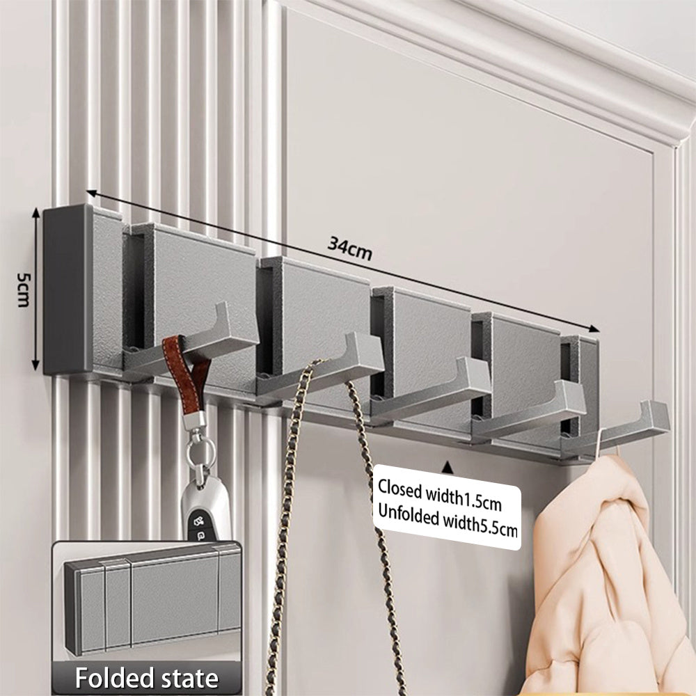 Square Exquisite Hole Free Hook Bathroom Door Wall Mounted Entrance Foyer Wall Folding Clothes Hanger