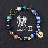 European And American Twelve Constellations Bracelets Blue Flame Agate Eight Planets Bracelet