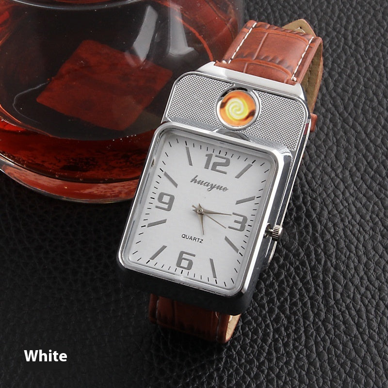USB Electronic Cigarette Lighter Metal Men's Watch Lighter