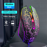 Bluetooth Dual-mode 24G Radio Gaming Mouse Rechargeable Luminous Mute Breathing Light