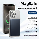 Aluminum Alloy Fast Charging Magnetic Suction Power Bank Wireless Mobile