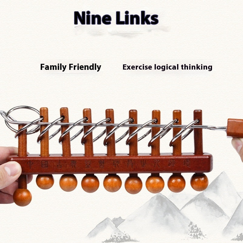 Unlock Chinese String Puzzle Classic Wooden Chinese String Puzzle Chinese Classical Educational Toys