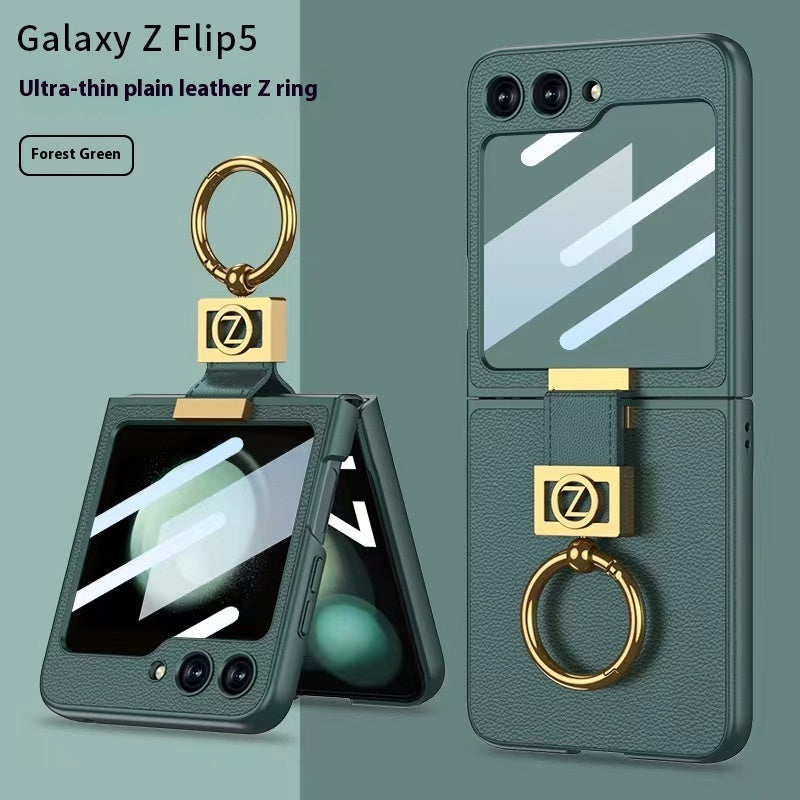 Creative Electroplated Ring Buckle Letter Folding Phone Case