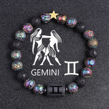European And American Twelve Constellation Natural Stone Beaded Bracelet