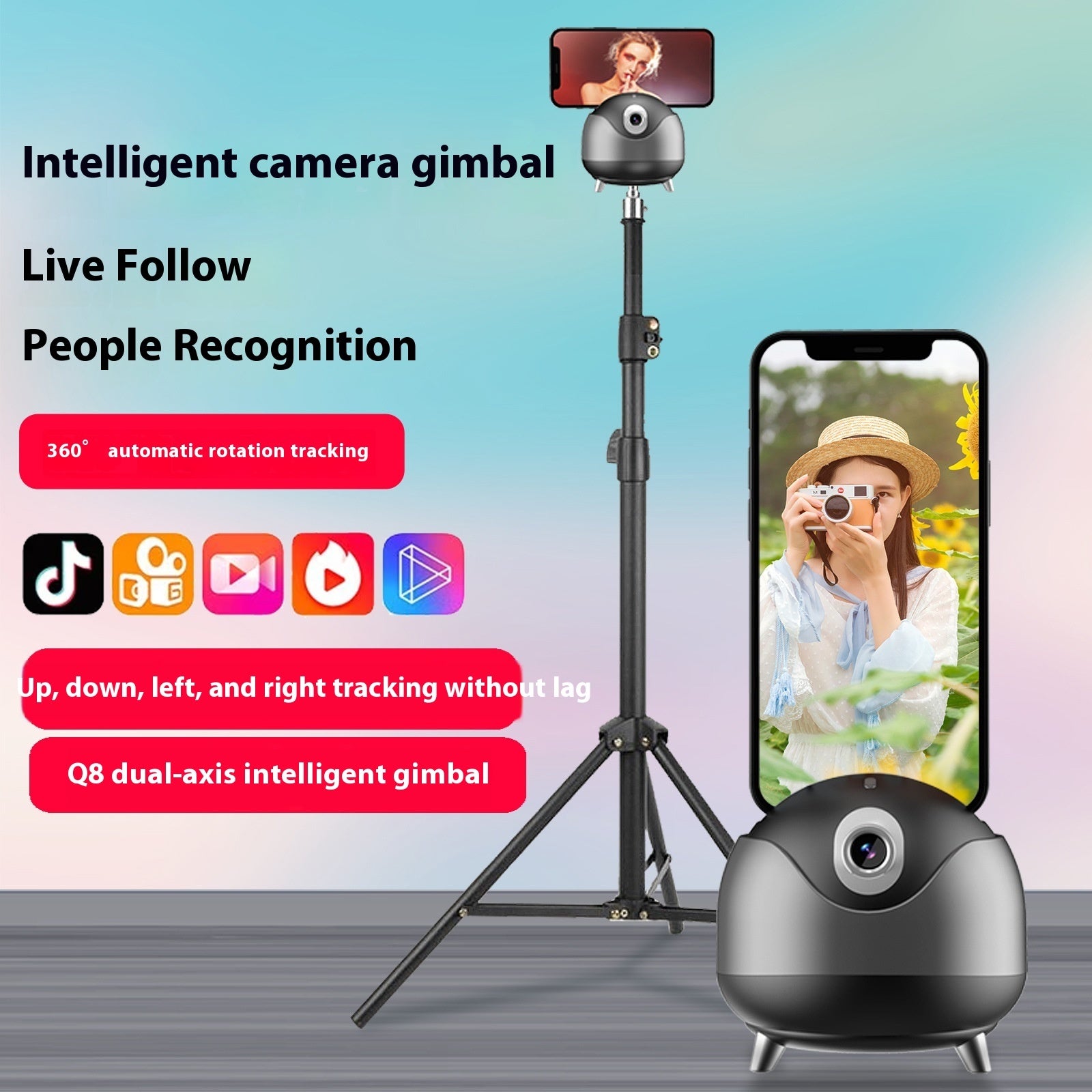 Dual-axis Intelligent AI Face Recognition Automatic Camera Gimbal