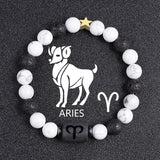 White-barked Pine Volcanic Rock String Beads And Round All-match Bracelet Beads