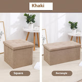 Household Folding Storage Organizer Sofa Shoe Changing Bench Cotton And Linen Storage Stool