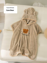 Coral Fleece Children's Bathrobes Cartoon Cloak Wearable