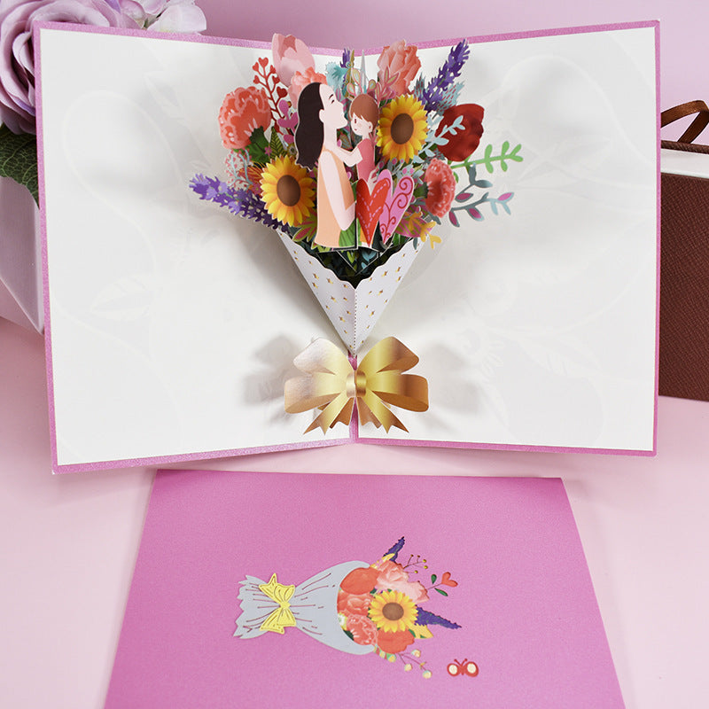 3D Pop-Up Flower Bouquet Gift Card
