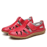 Summer Handmade Retro Soft Sole Leather Velcro Casual Women's Shoes