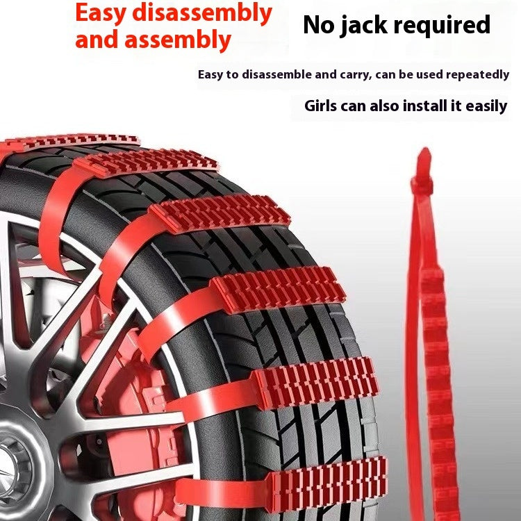 Emergency Plastic Double-tooth Nonskid Chain Universal Car