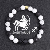 White-barked Pine Volcanic Rock String Beads And Round All-match Bracelet Beads