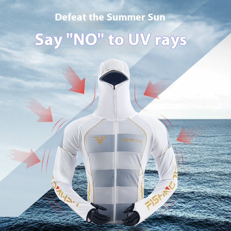Fishing Suits Sun Protection Men's Summer Breathable Ice Silk Clothing Outdoor Sports Quick-drying