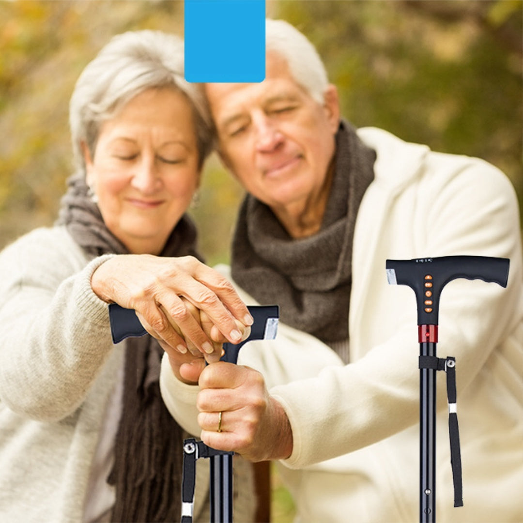Multi-function LED Light Alarm Radio Crutch For The Elderly
