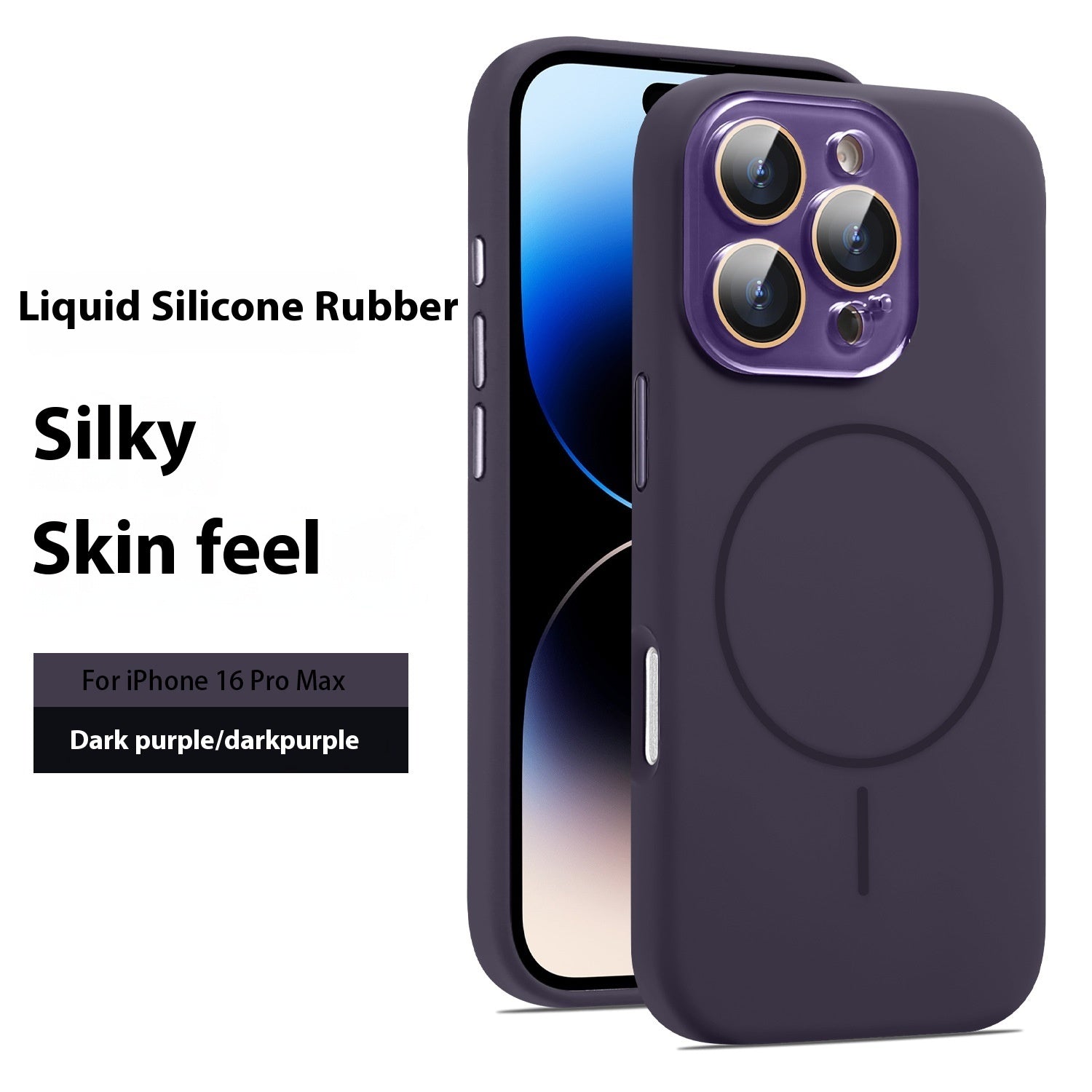 Liquid Silicone Magnetic Crystal Lens Phone Case Protective Cover
