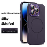 Liquid Silicone Magnetic Crystal Lens Phone Case Protective Cover
