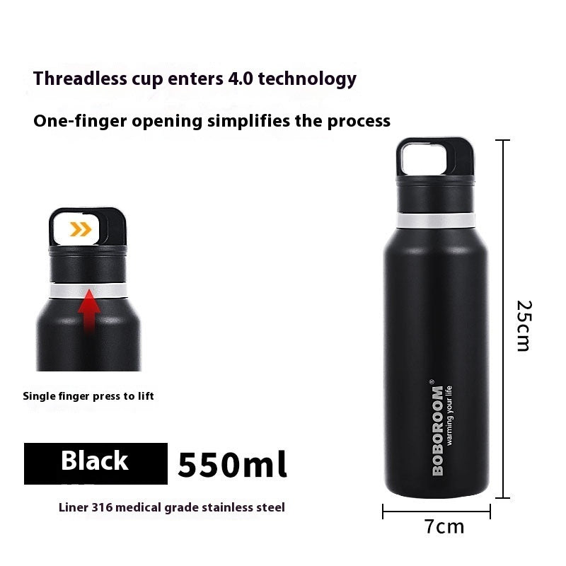 Sports 316 Vacuum Stainless Steel Threadless Vacuum Quickly Open Cup