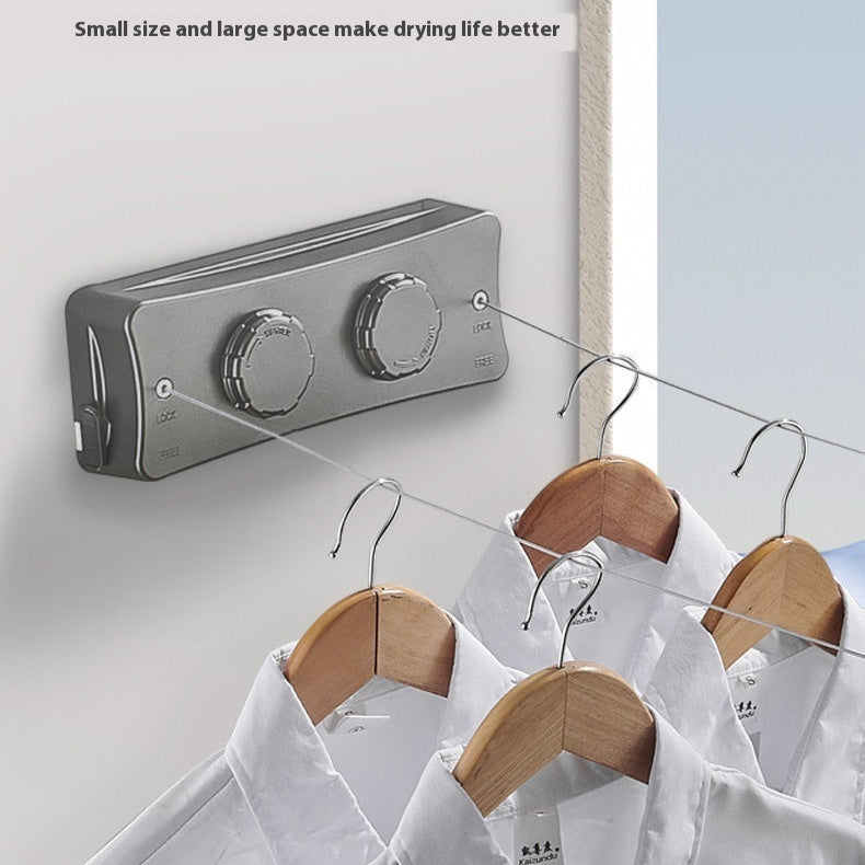Invisible Clothesline Retractable Punch-free Indoor Steel Wire