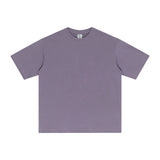 Street Long-staple Cotton Solid Color Short Sleeve