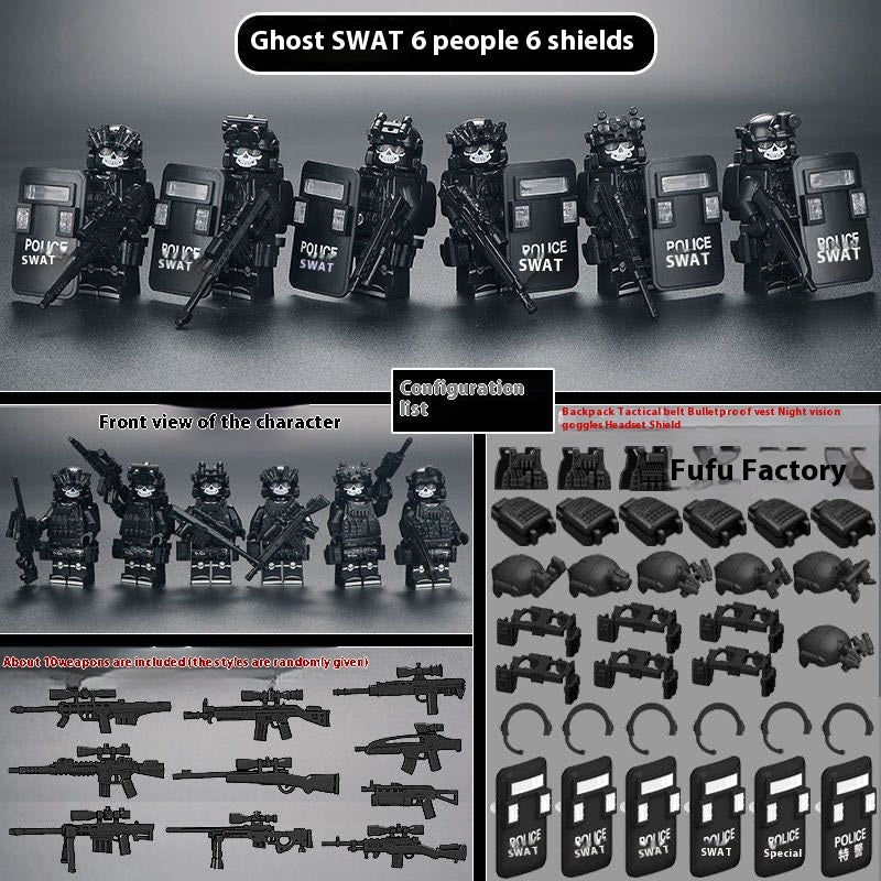 Military Building Blocks Doll Assembled Desert Special Forces