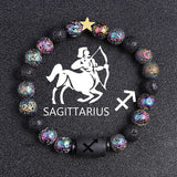 European And American Twelve Constellation Natural Stone Beaded Bracelet