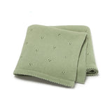 Baby Boys' And Girls' Knitted Solid Color Hollow-out Dot Quilt Quilt