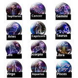 Blue Purple Glass Diamond Keychain Constellation Pendant