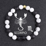 White-barked Pine Volcanic Rock String Beads And Round All-match Bracelet Beads