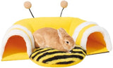Warm Rabbit Hideout Tunnel Bed, Cute Bee Shape, Soft Removable Guinea Pig Tunnels And Tubes For Cage, Sturdy Small Animal Tunnel For Rat, Hamster Hedgehog, Chinchilla