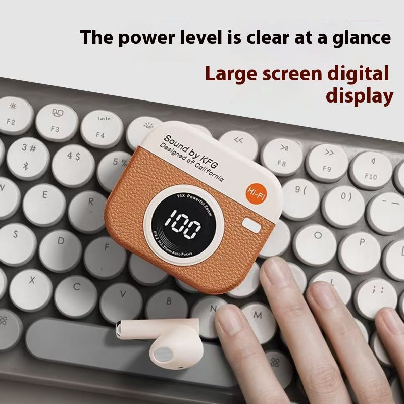 Retro Camera Digital Display Q86 Wireless Bluetooth Headset
