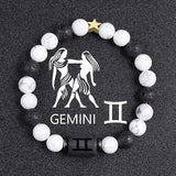 White-barked Pine Volcanic Rock String Beads And Round All-match Bracelet Beads