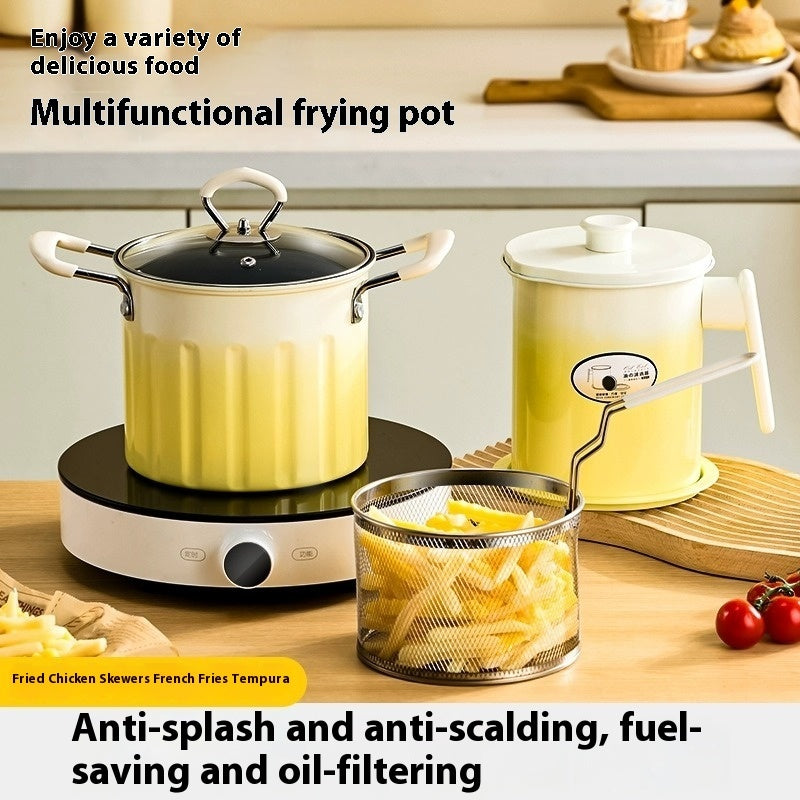 Household Small Deep Frying Pan With Anti-scald Handle