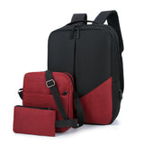 Men's Leisure Travel Large Capacity Three-piece Multifunctional USB Backpack