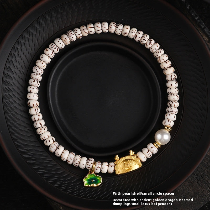 Mini Xingyue Bodhi Single-wrap Bracelet Crescent Moon High Density Smooth And White