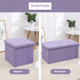 Household Folding Storage Organizer Sofa Shoe Changing Bench Cotton And Linen Storage Stool