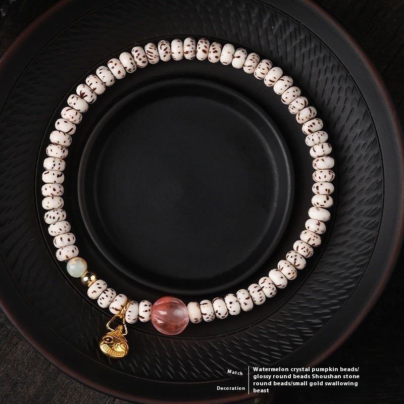 Mini Xingyue Bodhi Single-wrap Bracelet Crescent Moon High Density Smooth And White