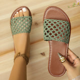 Mesh Slippers Women's Shoes Square Toe