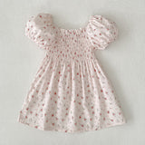 Girls' Short-sleeved Floral Dress