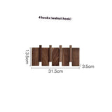 Solid Wood Simplicity Keys Clothes Hook Wall Home Door Hallway Hanger Punch-free