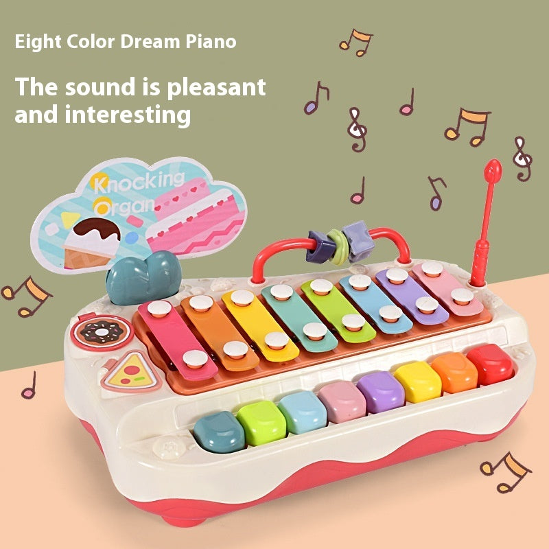 Educational Eight-tone Toy Piano Baby Two-in-one Xylophone Musical Instrument 8-month-old Infant Children's Toys