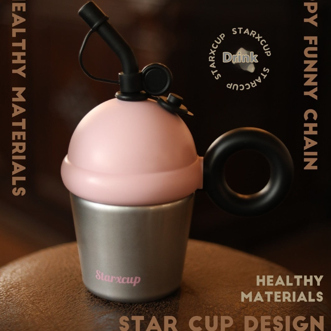 Stainless Steel Portable Large Capacity Desktop Insulated Straw Cup