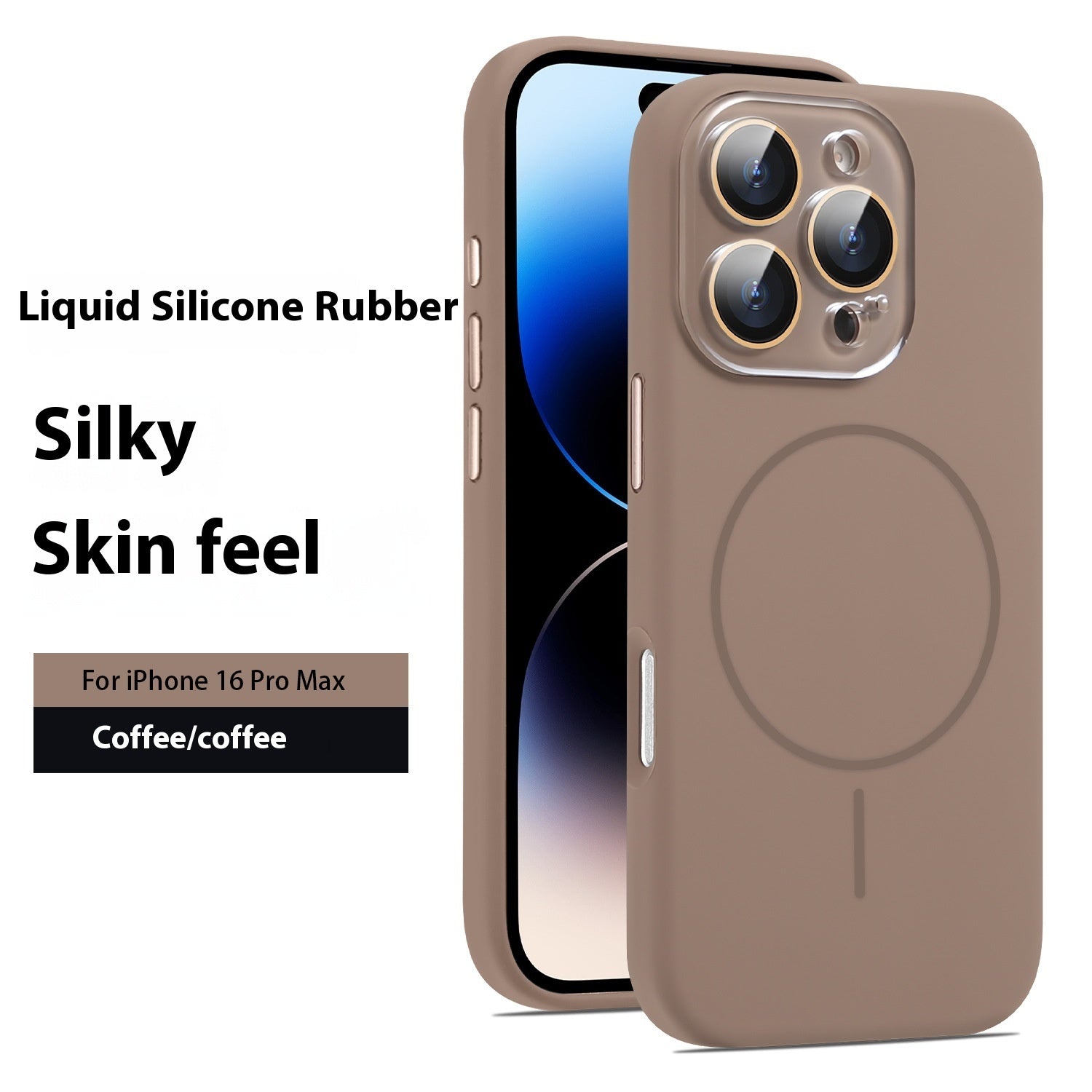 Liquid Silicone Magnetic Crystal Lens Phone Case Protective Cover