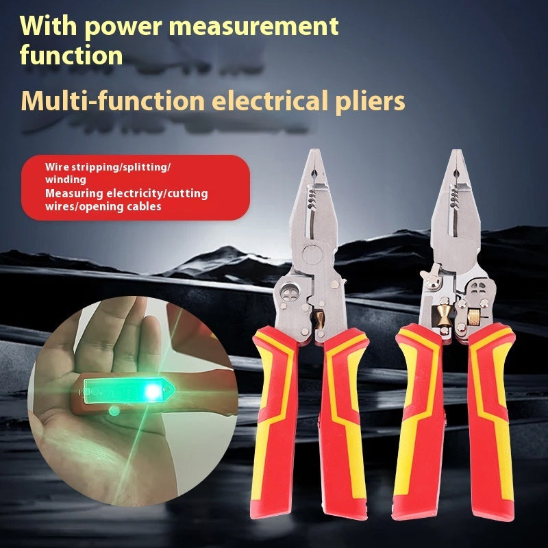 Alloy 8-in-1 Multi-function Electric Electrician Line Splitting Pliers