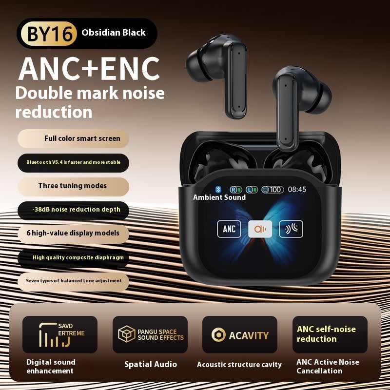 In-ear Bluetooth Headset With Screen Noise Reduction Transparent Large Color Screen