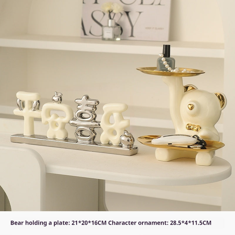 Living Room Tray Cream Style Home Hallway Entrance Key Storage Decoration