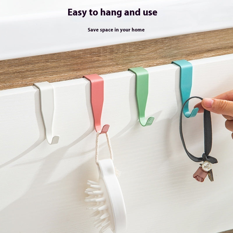 Kitchen Household Punch Free Door Back Row Hook Hanging Storage Rack