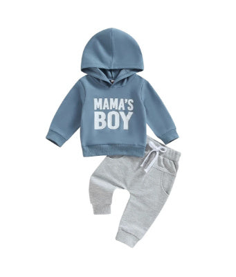 Children's Letter Printed Hoodie Trousers Suit