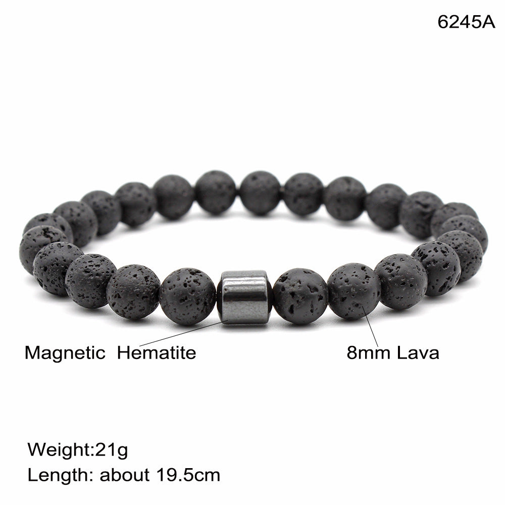 Black Stone Tiger Eye Bead Bracelet