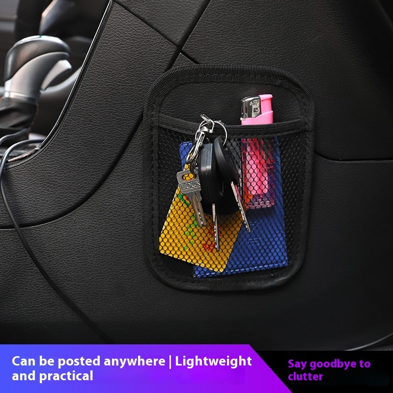 For Home And Car Car Inner Adhesive Net Pocket Storage Shopping Bags